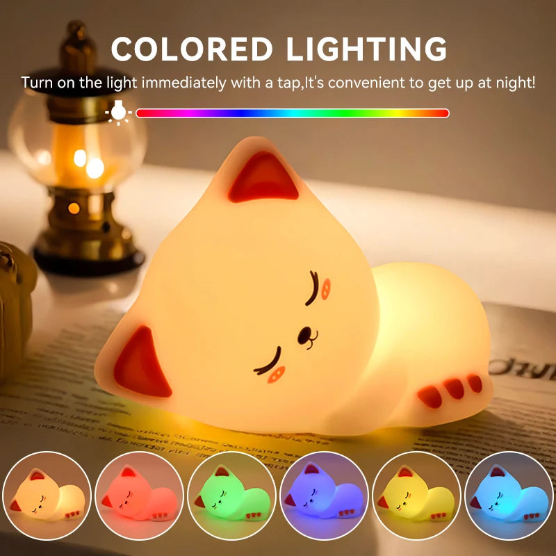 Sleepy Cat Night Light silicone lamp