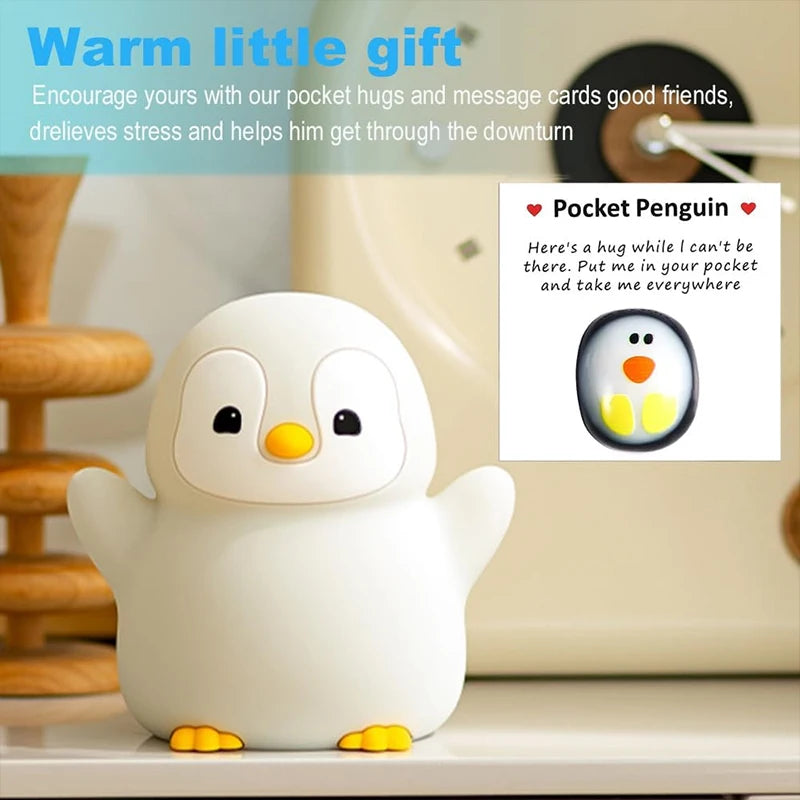 Penguin Nursery Night Light, Squishy Silicone Lamp