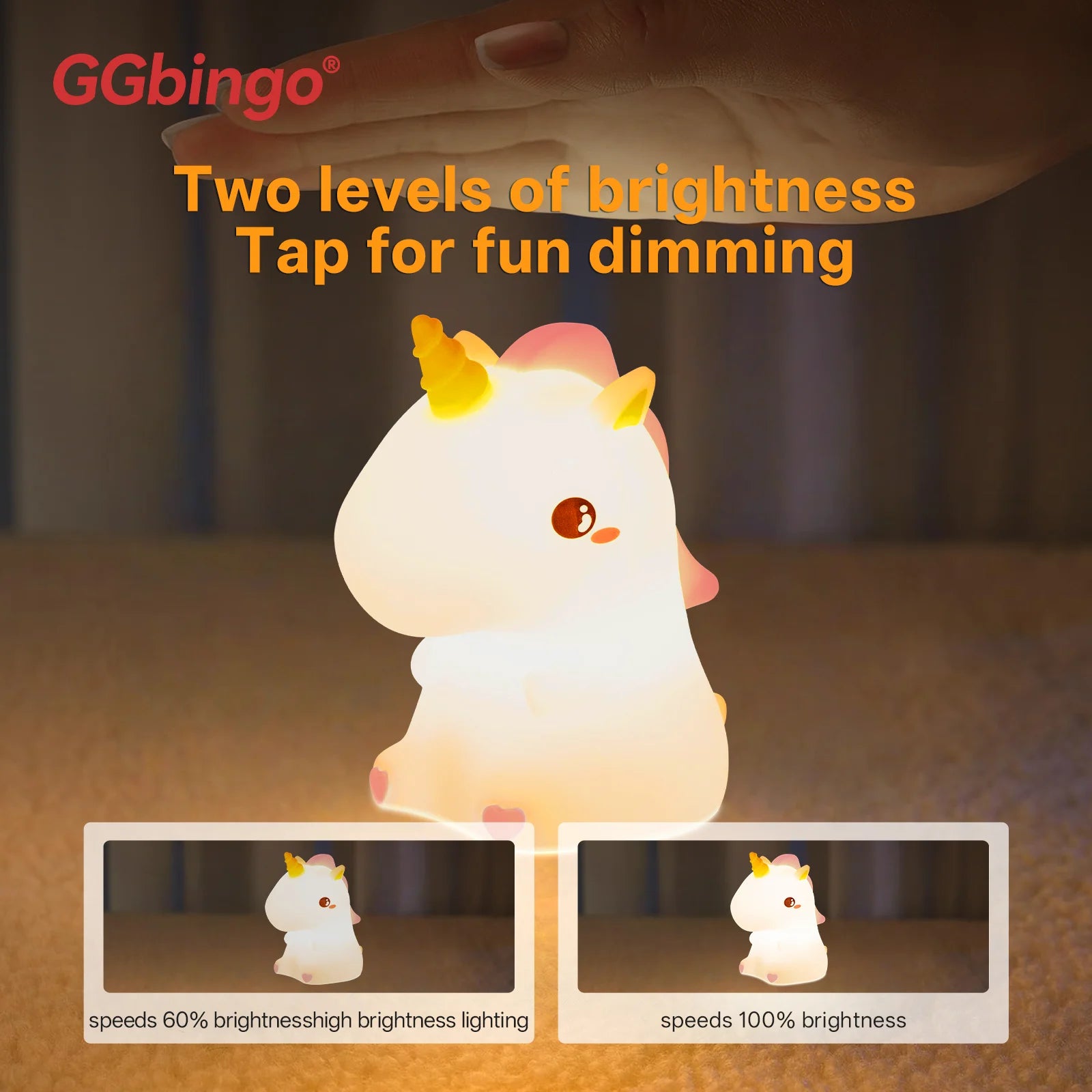 Cute Unicorn Silicone LED Night silicone lamp