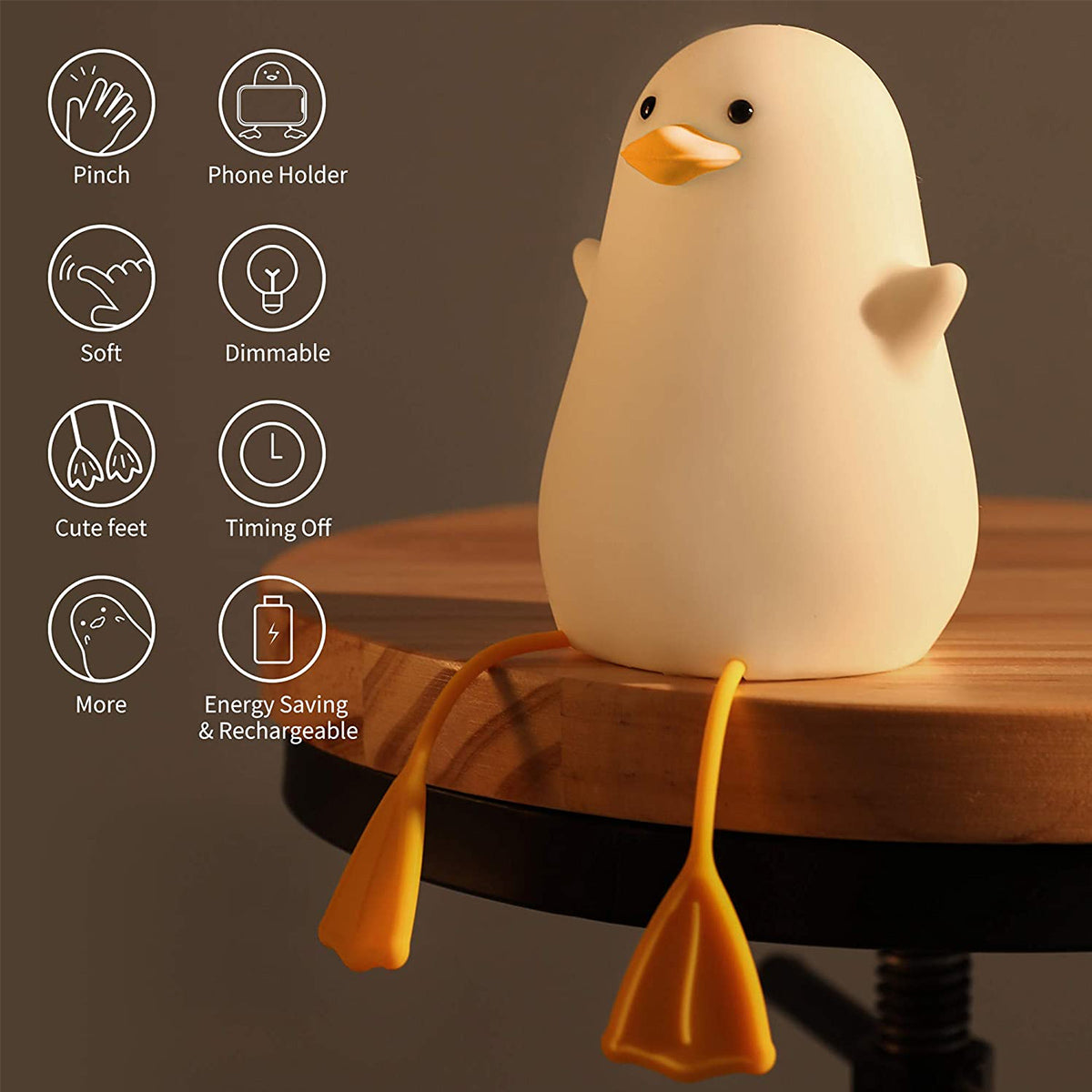 Cute happy  Duckling silicone Lamp