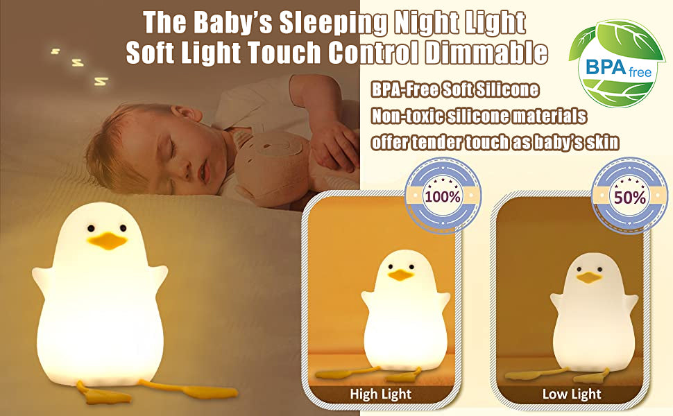 Cute happy  Duckling silicone Lamp