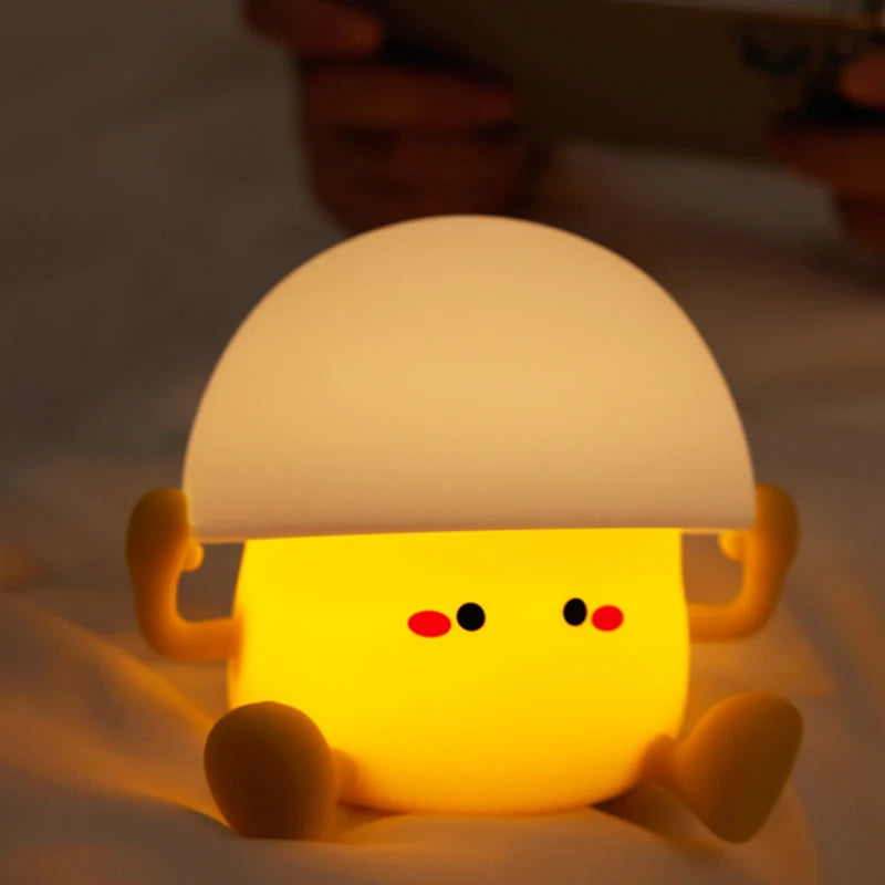 Cute Night Light Egg Yolk Lamp Mushroom Lamp