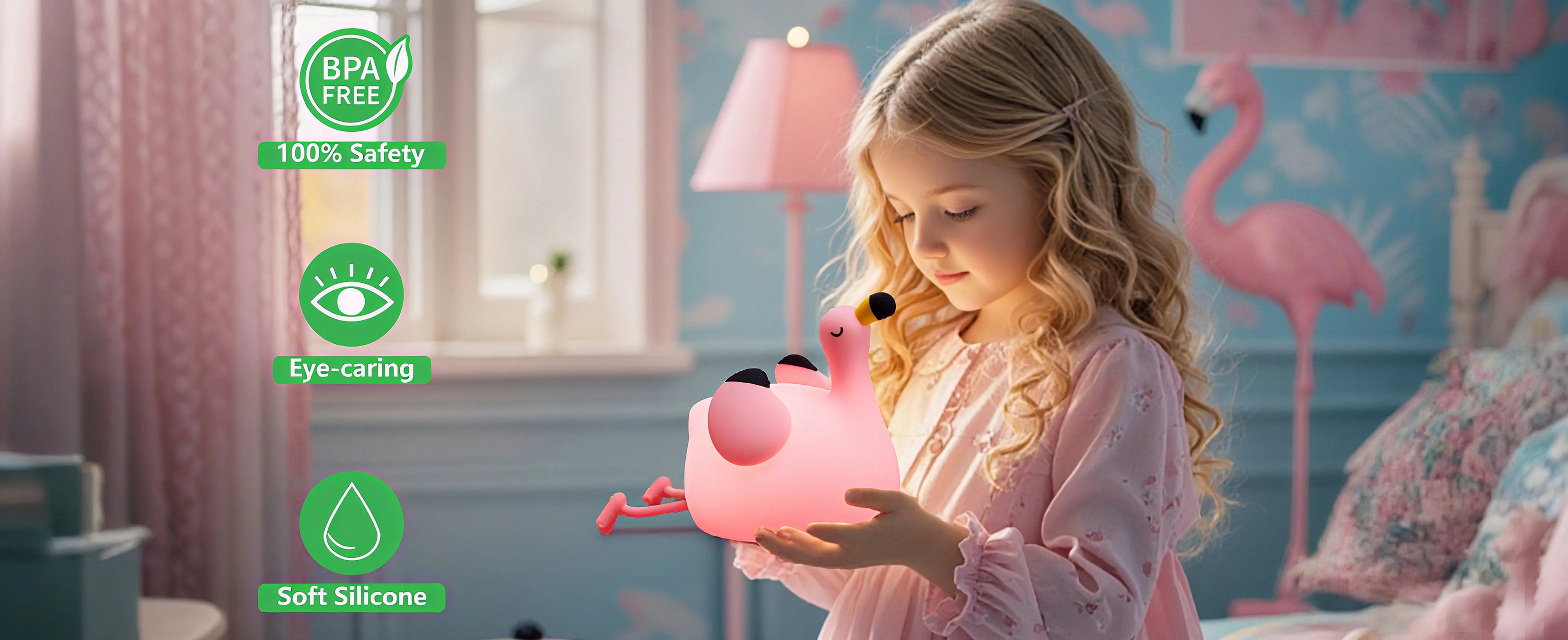 Cute Flamingo Squishy Lamp