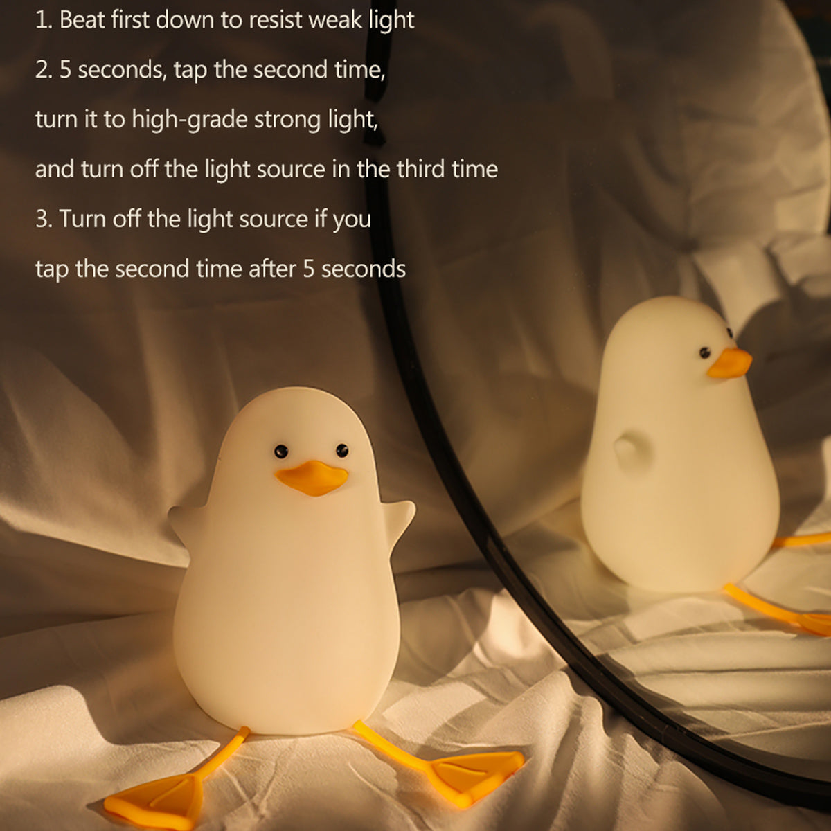 Cute happy  Duckling silicone Lamp