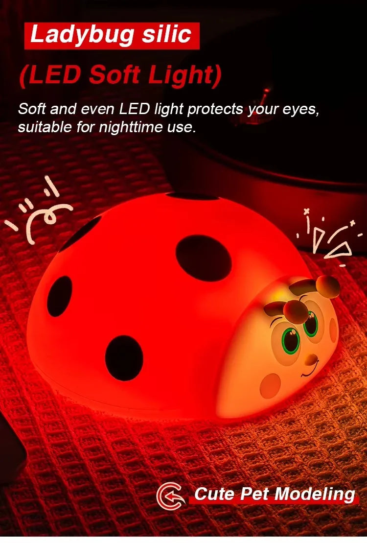 Ladybug Red Cute Silicone Lamp