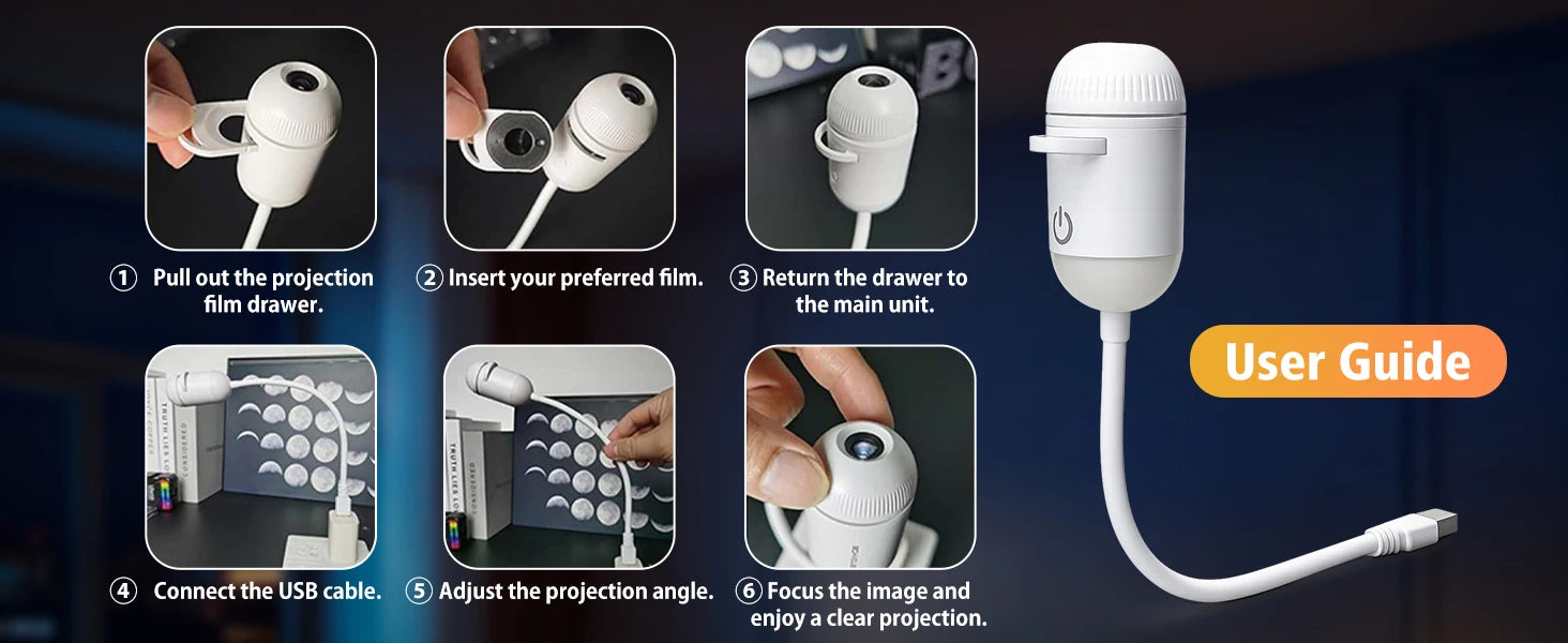 2-in-1 USB Ambient Light For Large Range Projection