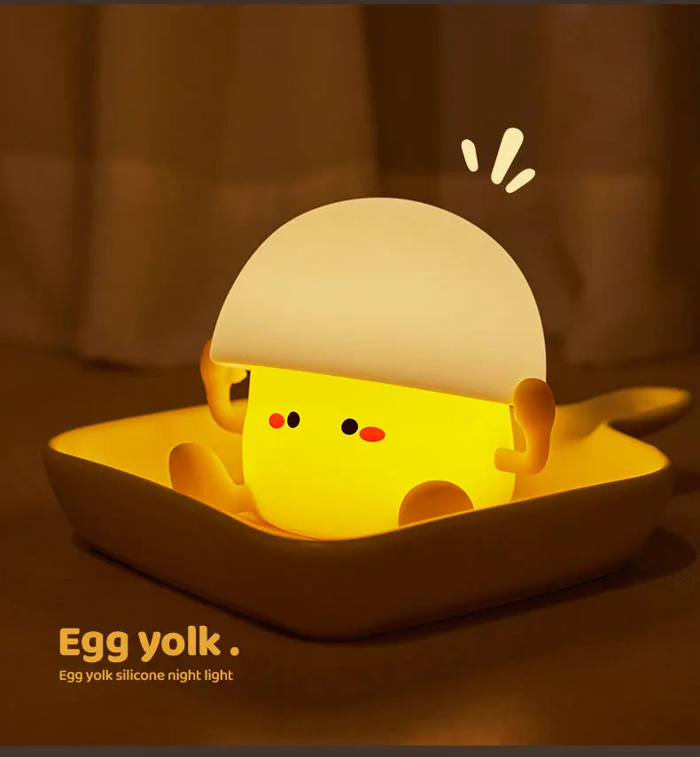Cute Night Light Egg Yolk Lamp Mushroom Lamp