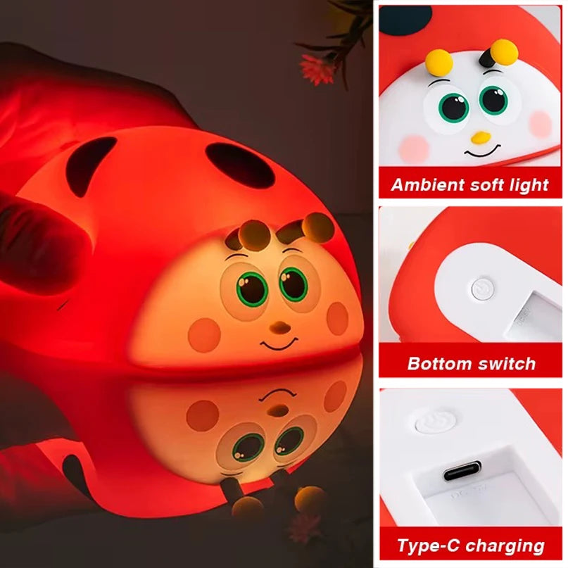 Ladybug Red Cute Silicone Lamp